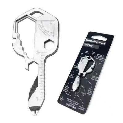 PVD Coating Keychain Survival Tool Gear 24 In One Metal Injection ODM