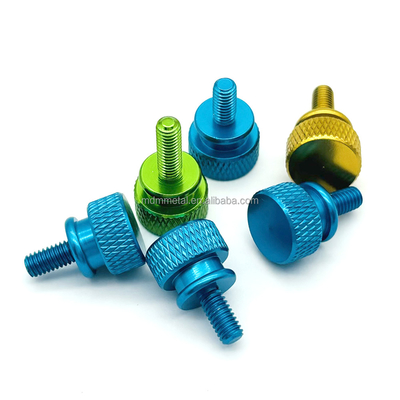 Colorful Custom Screw Machining CNC Spare Parts Hardened Metals M3 Knurled Hand Drive Screws