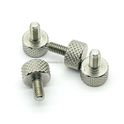 Stainless Steel Manually Tightening Knurled Thumb Screws for Custom Flat Head Cylinders